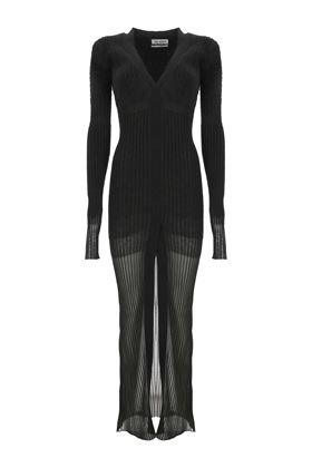 Black ribbed knit woman dress THE ATTICO | 247WCM178KMIX4629